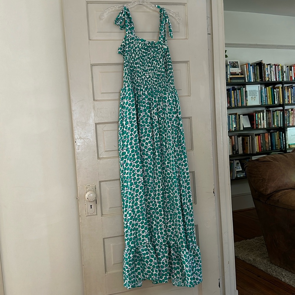 The Silky Luxe Smocked Maxi Dress - Summer Sprig in Seagreen